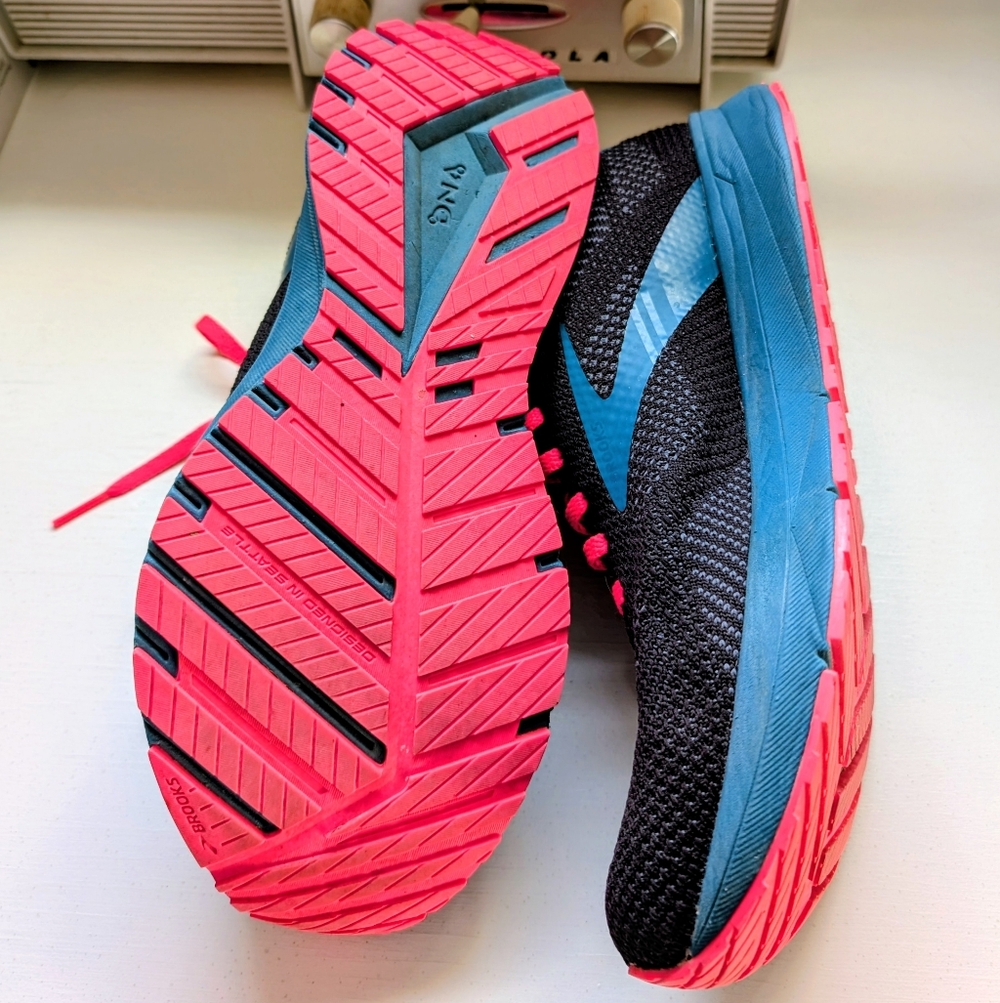 Brooks Revel Running Shoes Women’s 8.5 Black Teal Pink Athletic Sneakers - Picture 3 of 8